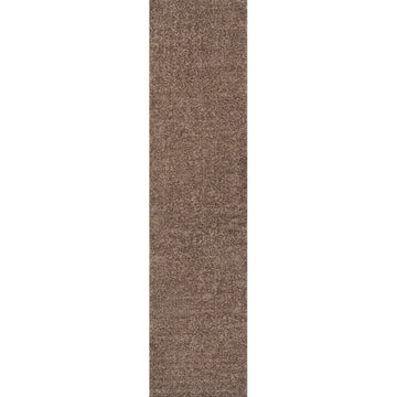 Haze Solid Low-Pile Area Rug Brown